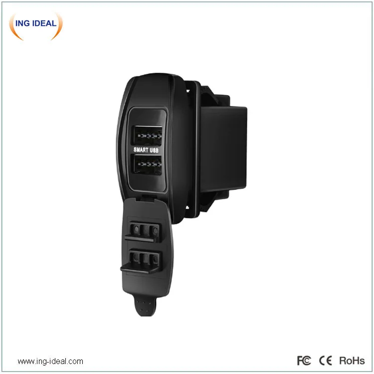 Built-In 4.8A Bus Usb Car Charger With Double-Sided Insertion Port