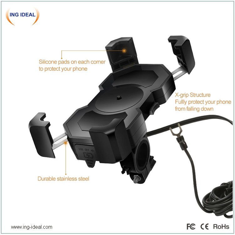 Waterproof USB Charger For Motorcycle With Holder Holder